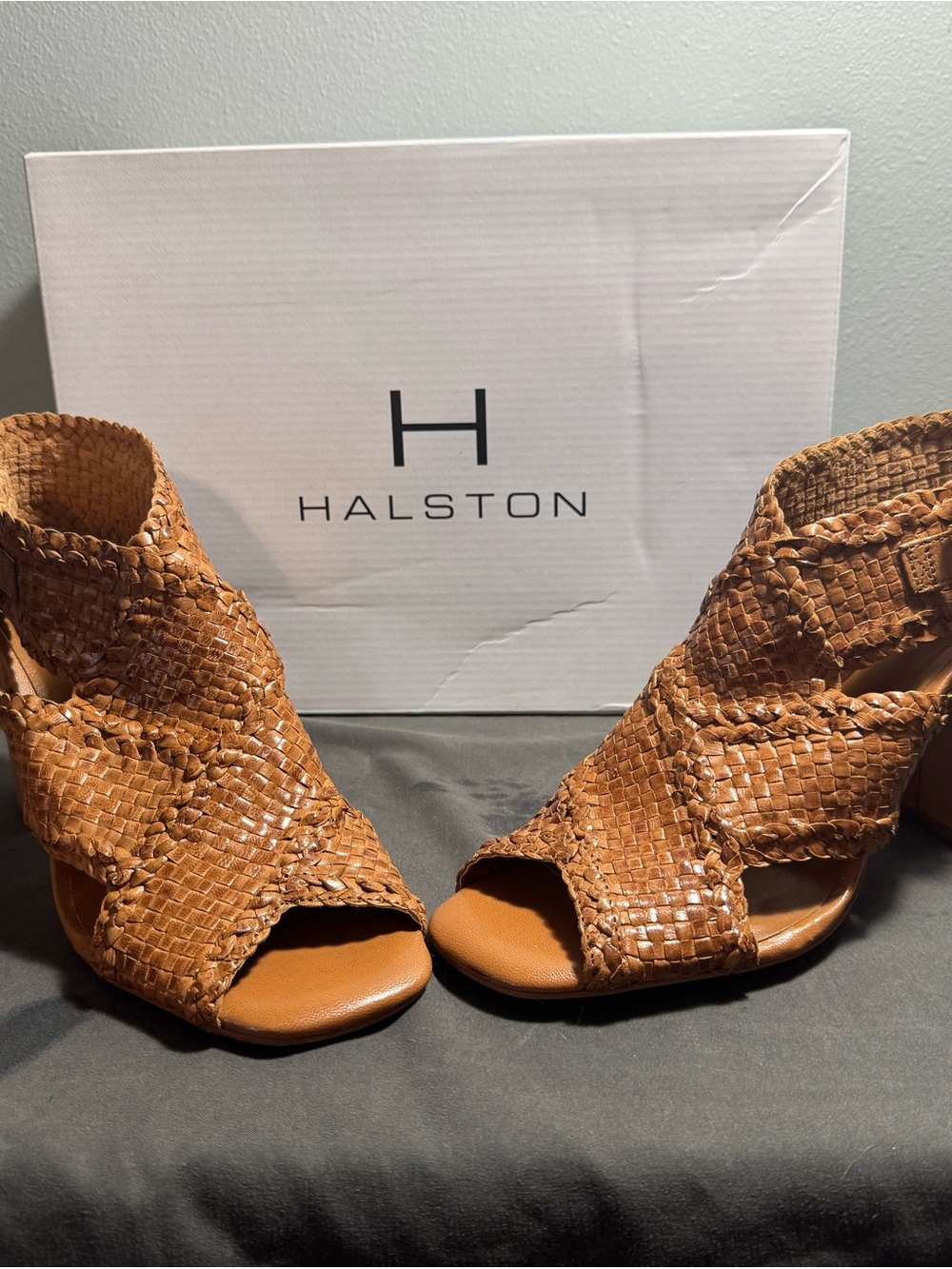 Halston brown heels